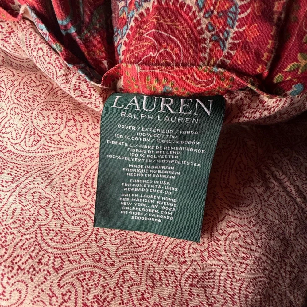 Ralph Lauren Paisley Comforter Queen Red Oxblood Teal Bahrain Luxury Bedding USA